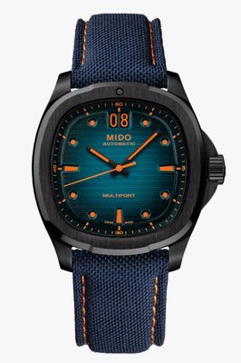 MIDO - MULTIFORT TV BIG DATE BLU SFUMATO 40MM CINTURINO IN TESSUTO MIDO - MULTIFORT TV BIG DATE BLU SFUMATO 40MM CINTURINO IN TESSUTO