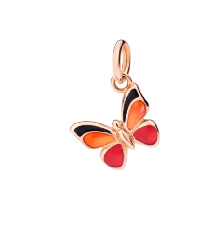 DODO CHARM FARFALLA ORO ROSA E SAMALTO ROSSO DODO CHARM FARFALLA ORO ROSA E SAMALTO ROSSO