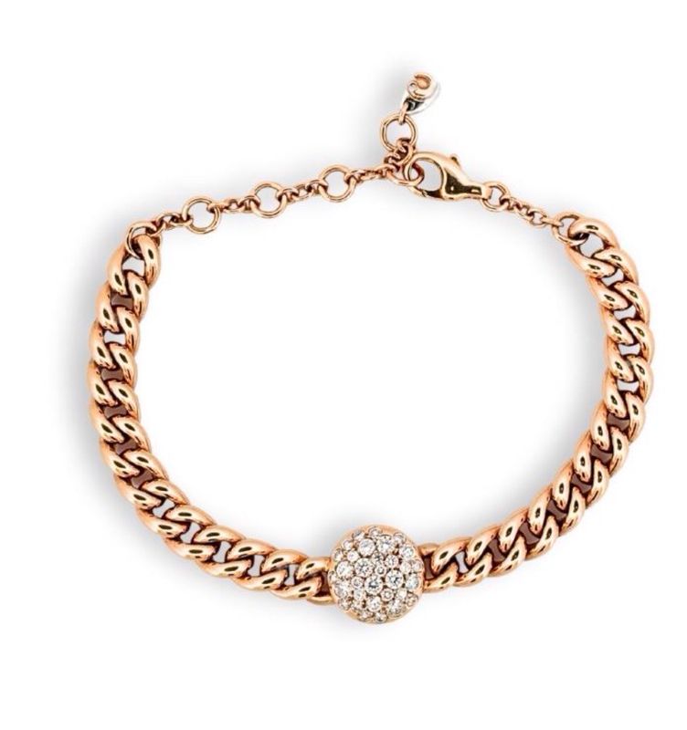 CRIVELLI BRACCIALE GROUMETTE ORO ROSA E DIAMANTI