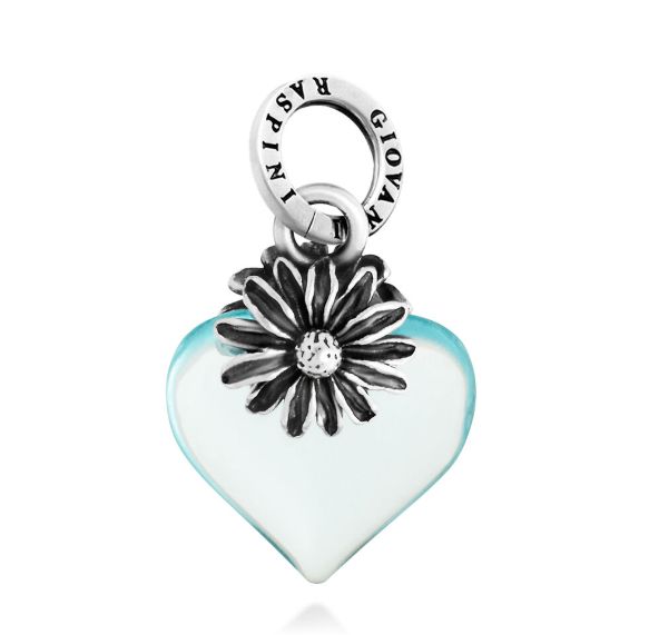 GIOVANNI RASPINI - CHARM CUORE MARGHERITA AZZURRO