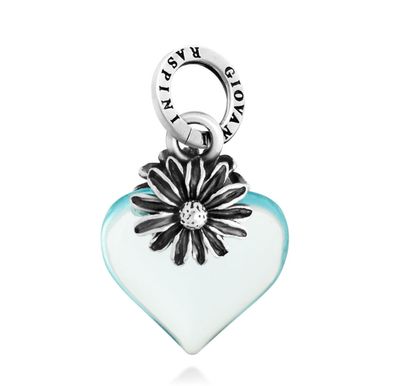 GIOVANNI RASPINI - CHARM CUORE MARGHERITA AZZURRO