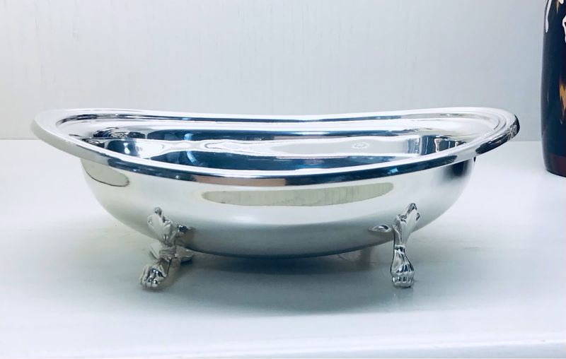 ZUCCHERIERA OVALE CON PIEDINI IN ARGENTO