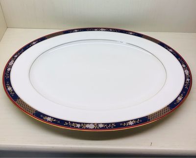 VASSOI OVALI DA PORTATA TAVOLA PORCELLANA BONE CHINA DECORO ORO ZECCHINO
