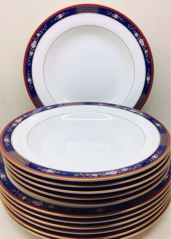 PIATTI TAVOLA PORCELLANA BONE CHINA SERVIZIO DA DODICI