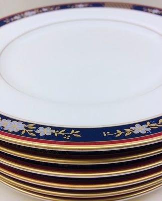 PIATTINI DESSERT FRUTTA PORCELLANA BONE CHINA DECORO ORO ZECCHINO