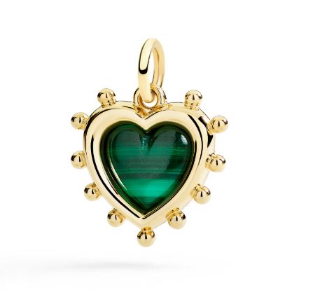 DODO CIONDOLO CUORE CON MALACHITE DODO CIONDOLO CUORE CON MALACHITE