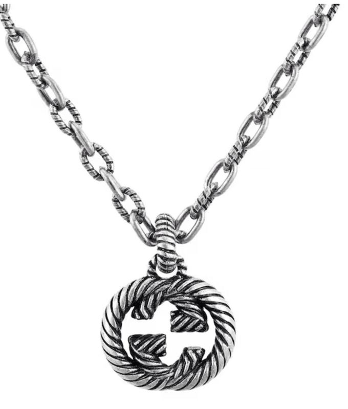GUCCI COLLANA INTERLOCKING ARGENTO