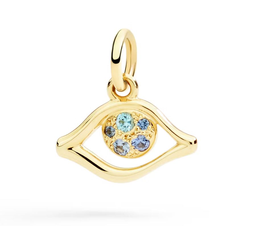 DODO CIONDOLO OCCHIO ORO GIALLO, ZAFFIRI & TOPAZI DODO CIONDOLO OCCHIO ORO GIALLO, ZAFFIRI & TOPAZI