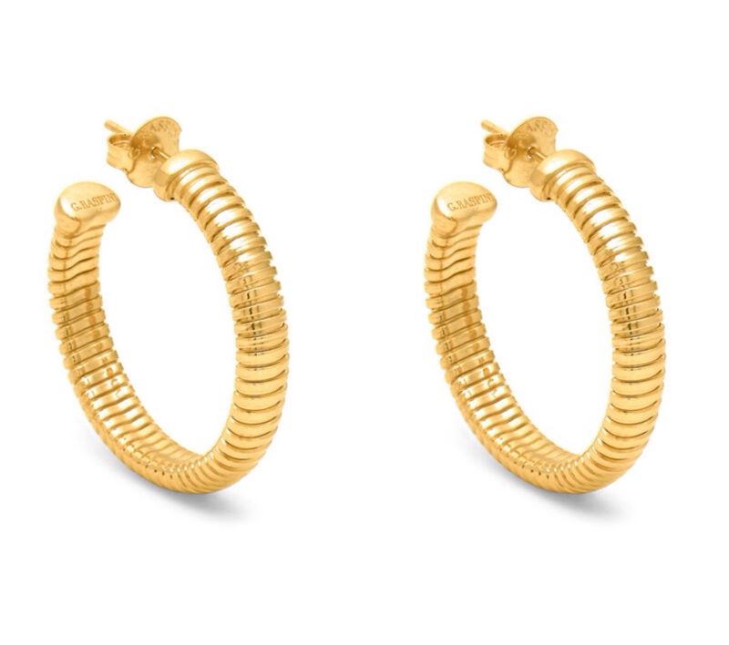 Giovanni Raspini Orecchini Tubogas cerchio grandi dorati