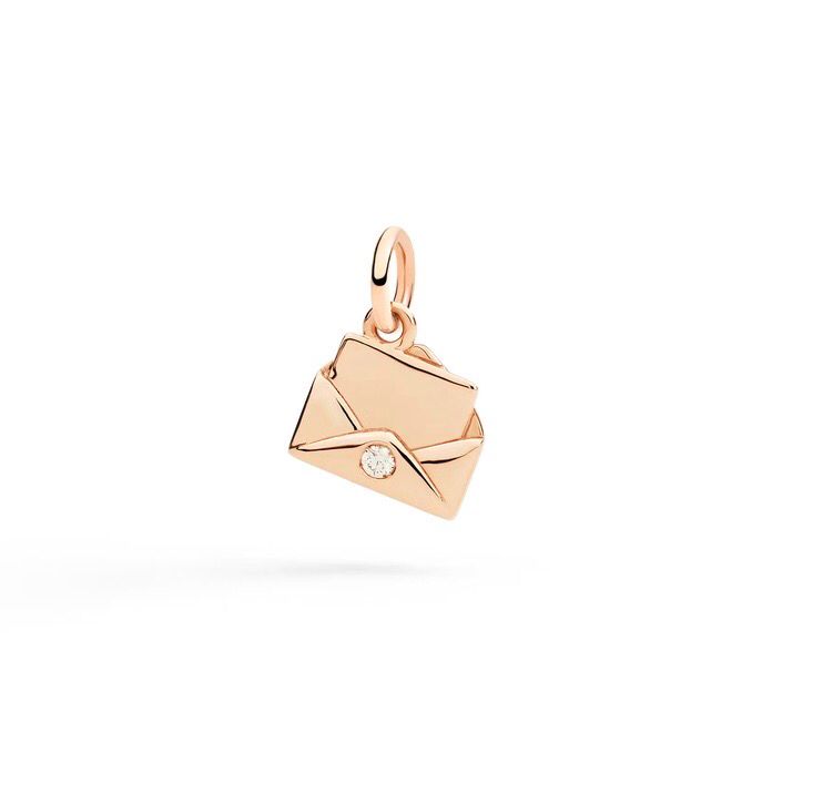 DoDo CIONDOLO LETTERA ORO ROSA & DIAMANTE