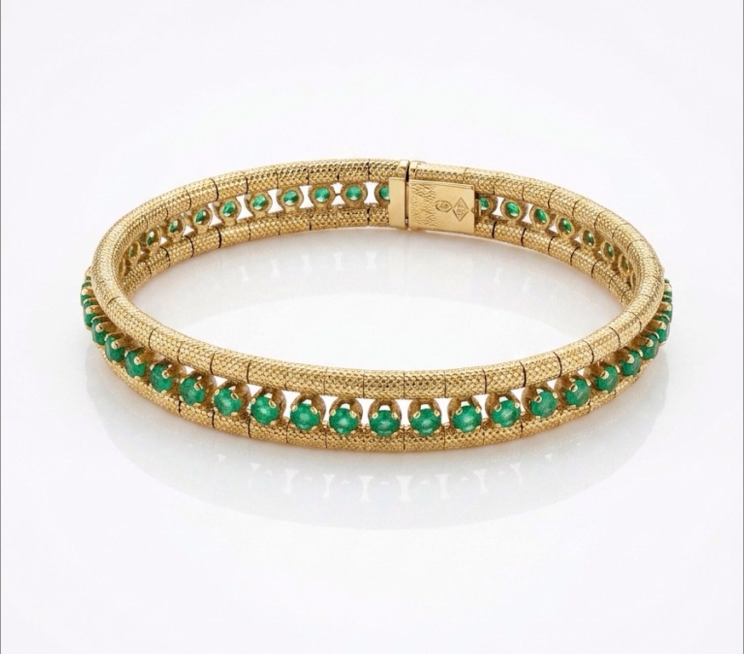 BRACCIALE VINTAGE IN ORO GIALLO E SMERALDI