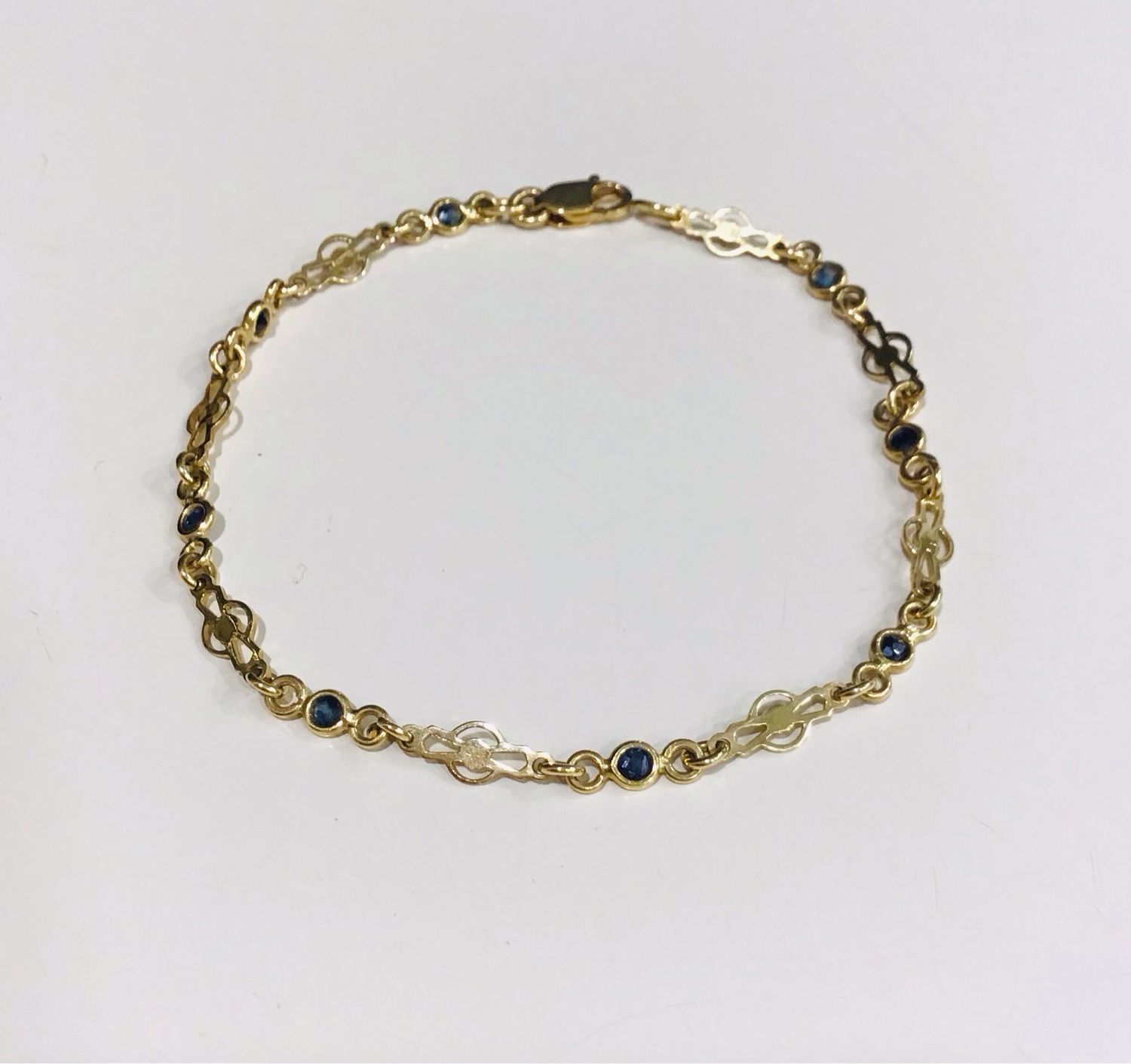 BRACCIALE VINTAGE ORO GIALLO E ZAFFIRI BRACCIALE VINTAGE ORO GIALLO E ZAFFIRI
