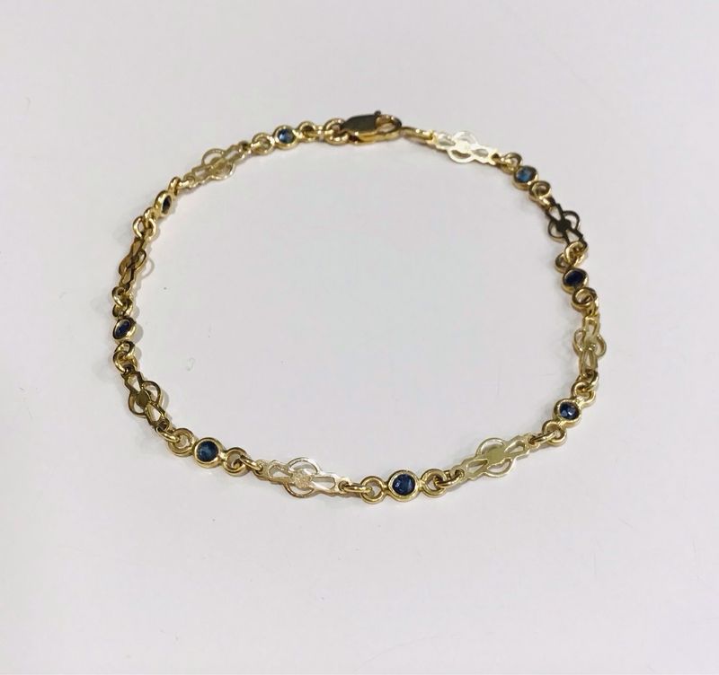 BRACCIALE VINTAGE ORO GIALLO E ZAFFIRI