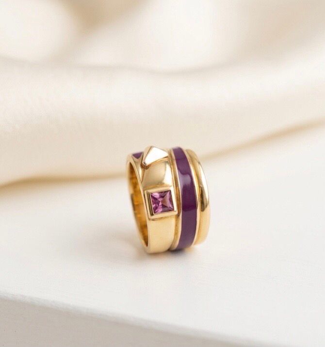ANELLO VINTAGE ORO SMALTO NOUVELLE BAGUE