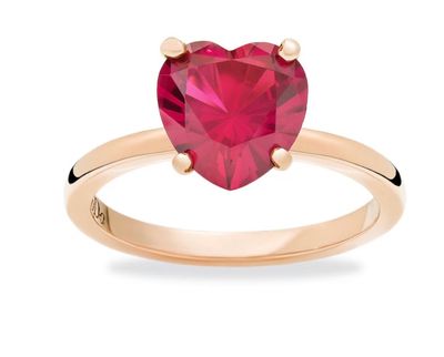 DODO ANELLO CUORE ORO ROSA E RUBINO SINTETICO DODO ANELLO CUORE ORO ROSA E RUBINO SINTETICO