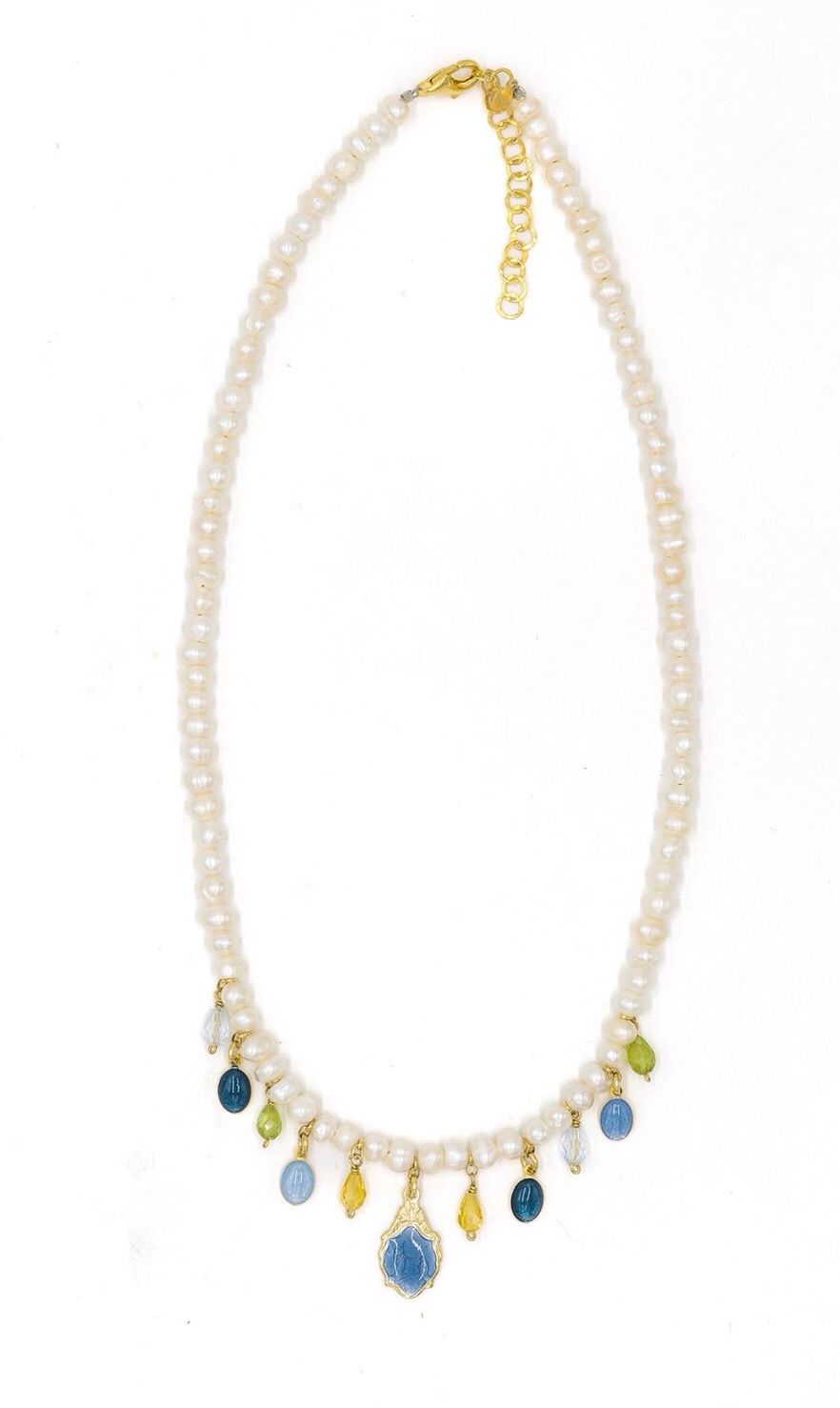 COLLANA PERLE CON PENDENTI SMALTATI SACRAMORE FIRENZE COLLANA PERLE CON PENDENTI SMALTATI SACRAMORE FIRENZE