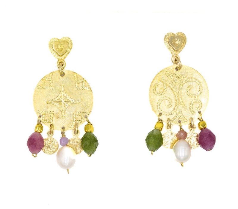 ORECCHINI ARGENTO PERLE E PIETRE SACRAMORE FIRENZE