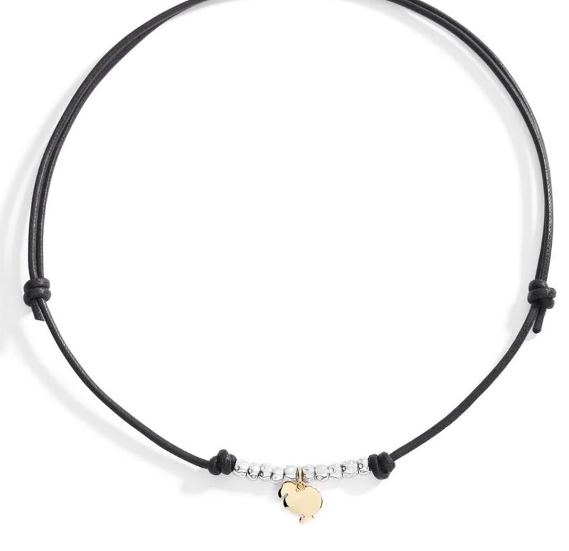 DODO COLLANA CORDINO CHARM DODO E GRANELLI