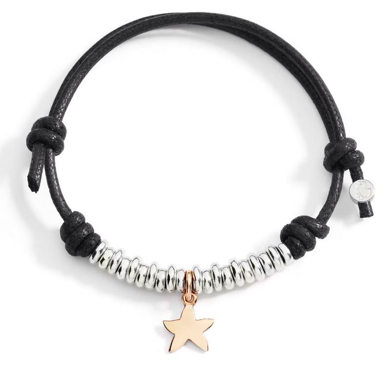 DODO BRACCIALE CORDINO STELLA ORO ROSA E RONDELLE DODO BRACCIALE CORDINO STELLA ORO ROSA E RONDELLE