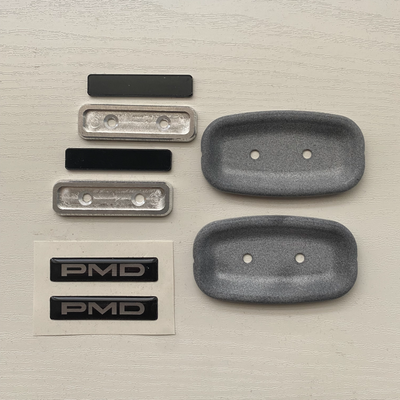 PONTIAC FIREBIRD 82-92 PMD SEAT EMBLEMS + ALUMINUM HOLDERS