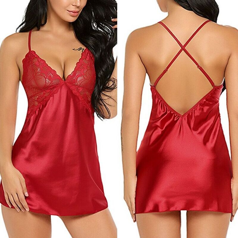 Rochie de noapte din satin rosie