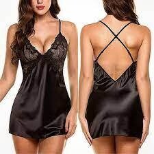 Rochie de noapte din satin neagra