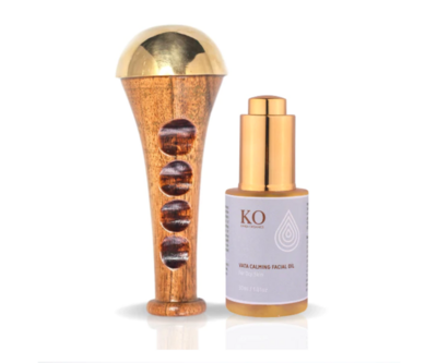 Kansa Organics -Vata Calming Kit (Facial Oil + Kansa Wand)
