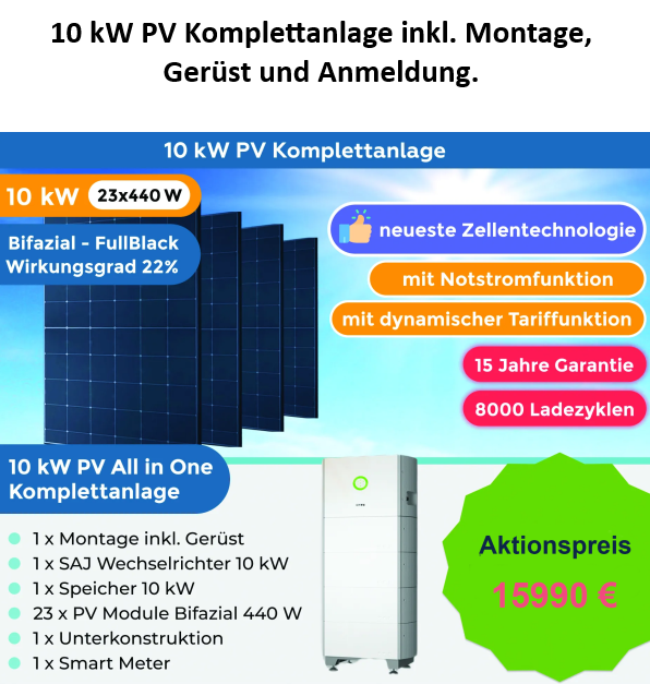 PV Anlage 10 kW inkl. Montage