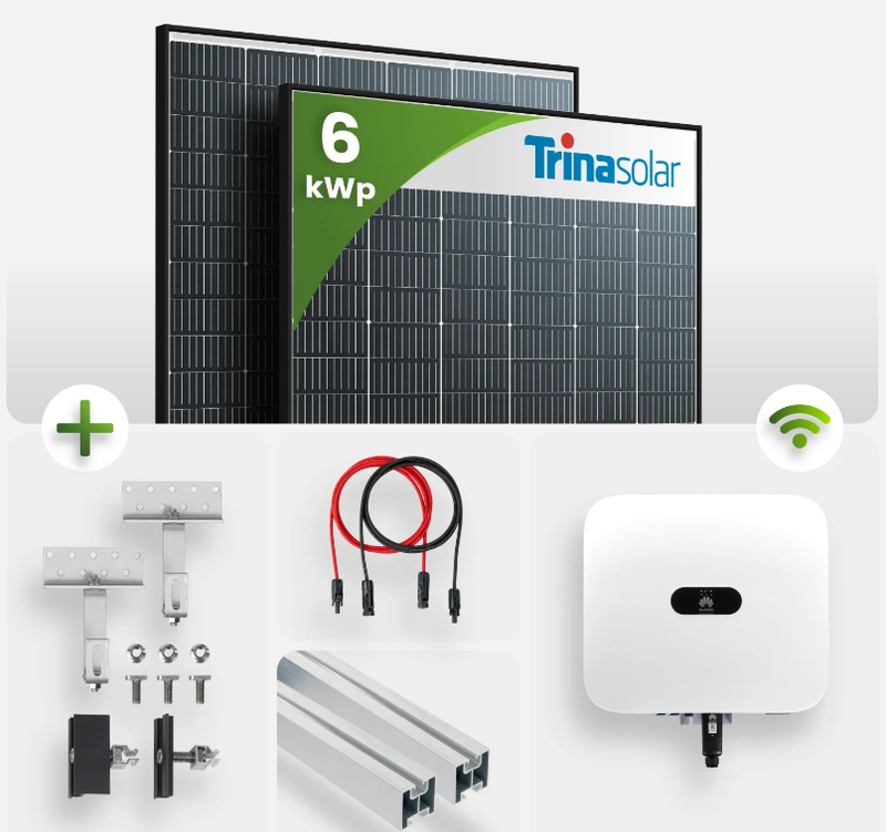 PV Komplettpaket Huawei 6KW Trina 435 Vertex S+ Black Frame Module