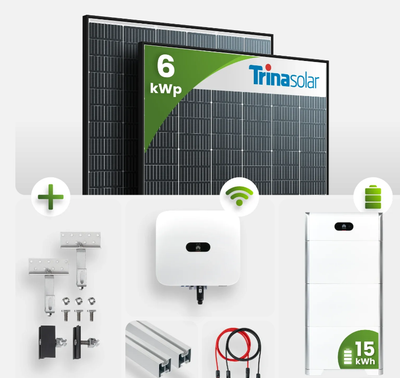 6 kWp PV-Anlage 14x Trina 440Wp Glas-Glas Black Frame mit 15kW Speicher