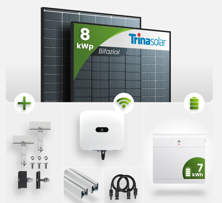 8 kWp PV-Anlage 19x Trina 430Wp Black Frame 7kW Speicher