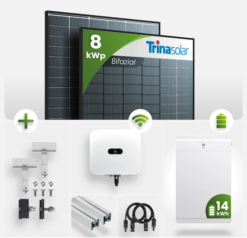 8 kWp PV-Anlage 19x Trina 430Wp Black Frame 14kW Speicher
