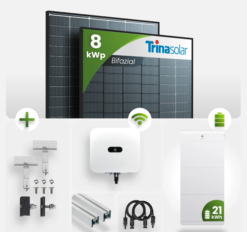 8 kWp PV-Anlage 19x Trina 430Wp Black Frame 21kW Speicher