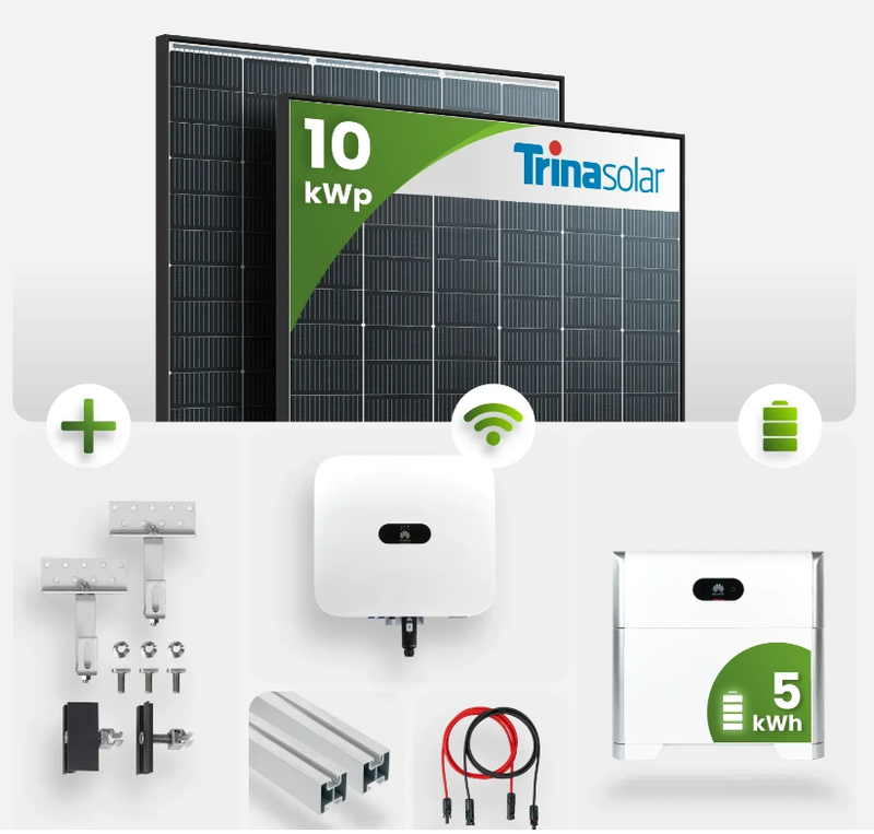 10 kWp PV-Anlage 23x Trina 440Wp Glas-Glas Black Frame 5kW Speicher
