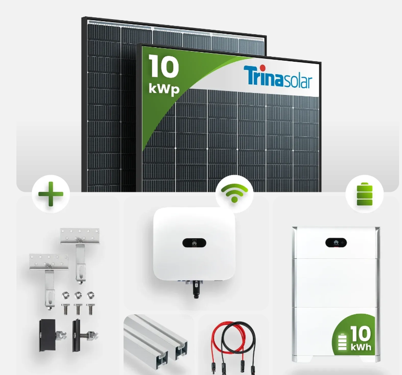 10 kWp PV-Anlage 23x Trina 440Wp Glas-Glas Black Frame 10kW Speicher