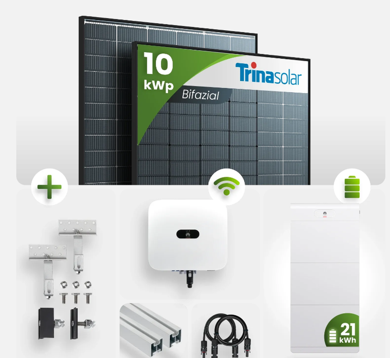10 kWp PV-Anlage 24x Trina 430Wp Bifazial Glas-Glas mit 21kWh Speicher