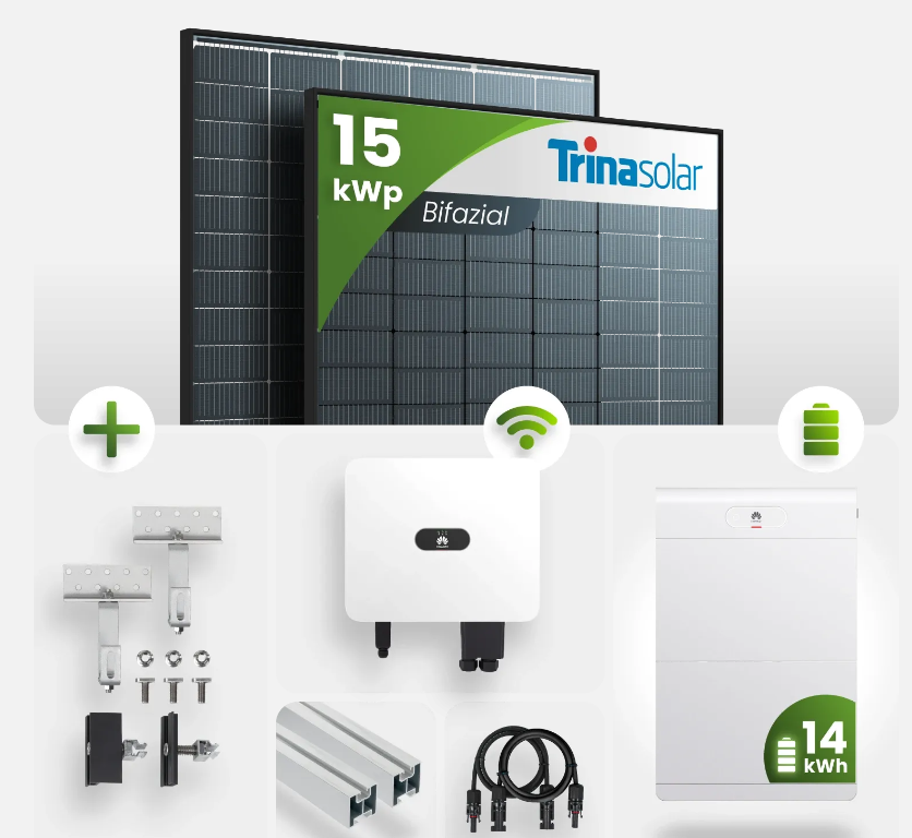15 kWp PV-Anlage 36x Trina 430Wp Black Frame 14kW Speicher