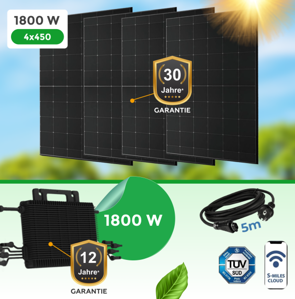 Balkonkraftwerk 1800Watt mit Hoymiles HMS 1800 Wechselrichter