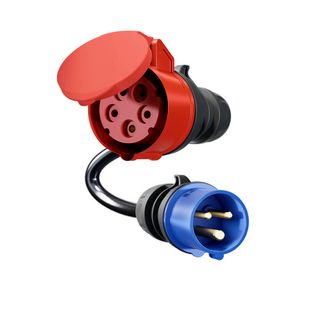 go-e Adapter Gemini flex 22 kW auf CEE blau 16 A Campingstecker go-e Adapter Gemini flex 22 kW auf CEE blau 16 A Campingstecker