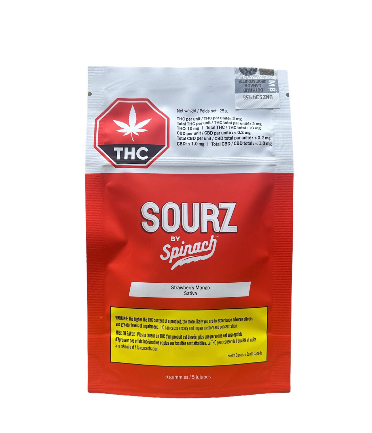 Spinach Sourz - Strawberry Mango 10mg Indica 