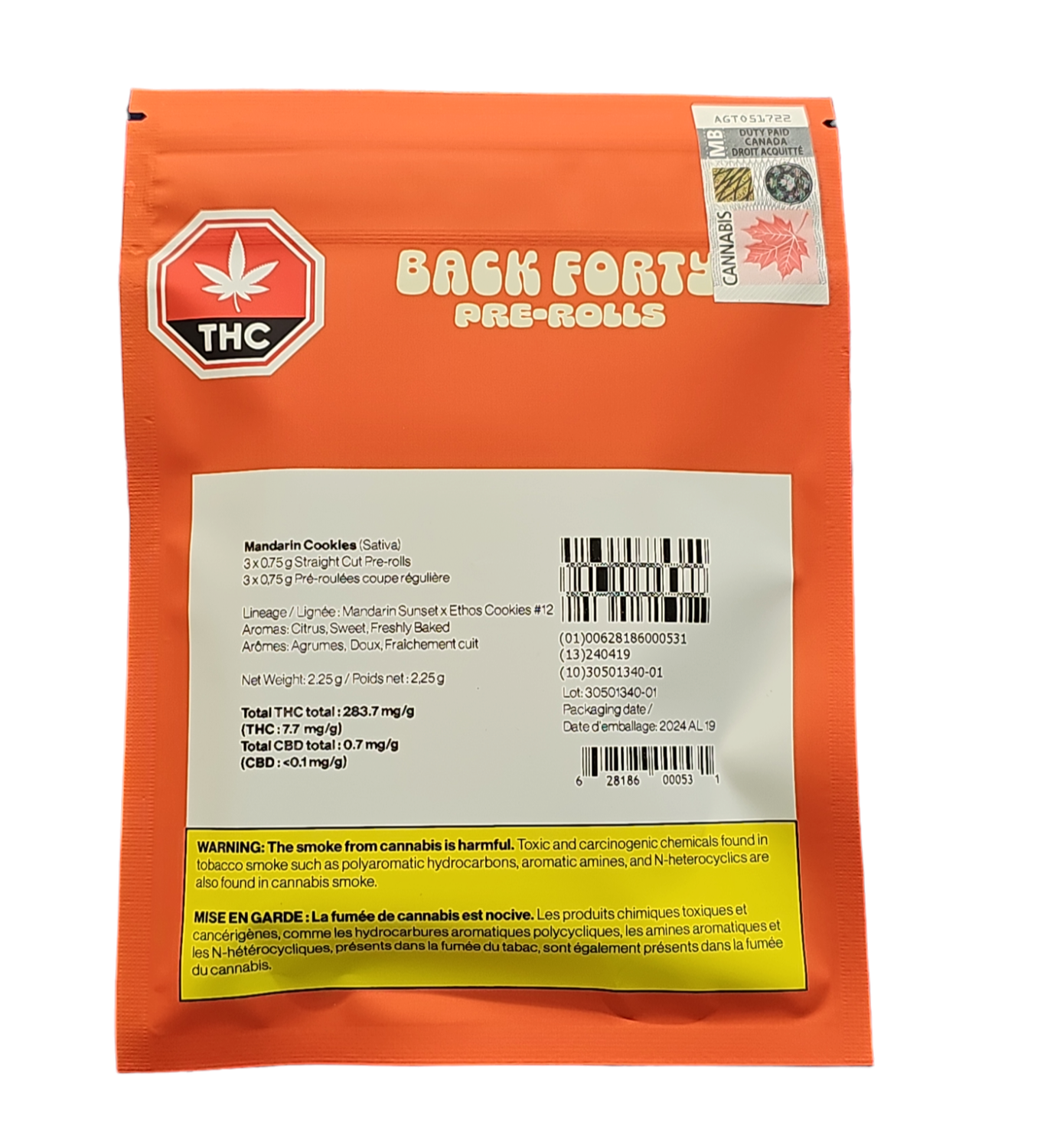 Back Forty - Mandarin Cookies 3 x .75g