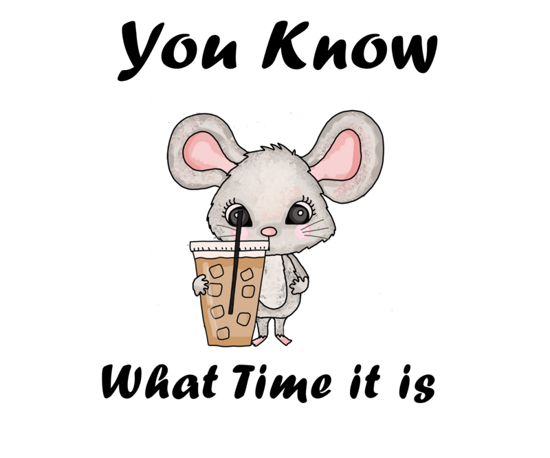 Fun Mouse with Ice Coffee White glossy mug