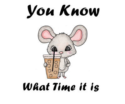 Fun Mouse with Ice Coffee White glossy mug