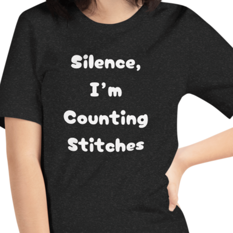 Silence, I&#39;m Counting Stitches V-Neck Unisex t-shirt