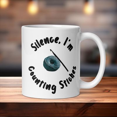 Funny Crocheter White Glossy Mug