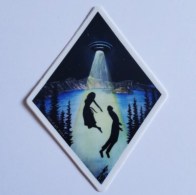 "Crater Lake Abduction" Original Art Stickers