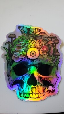 3rd Eye Skull - Holographic Sticker LARGE