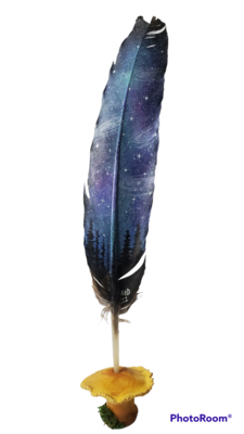 Large Galactic Feather & Mushroom Stand Large Galactic Feather & Mushroom Stand