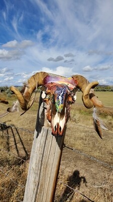 Painted Ram Skull