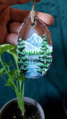 Painted Agate Slice Ornament
